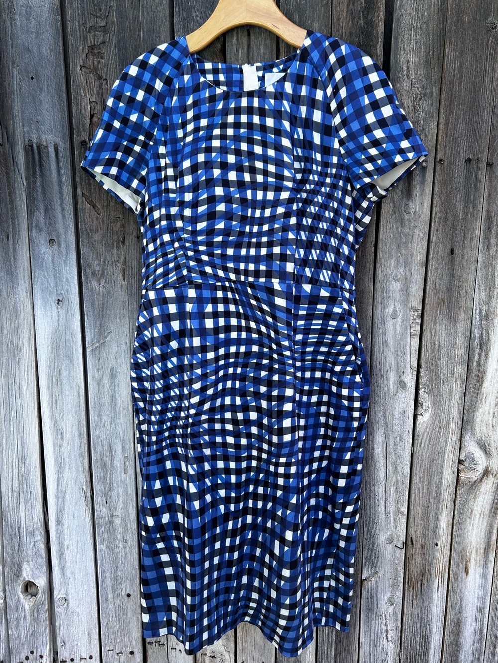 LK Bennett Kaleigh Dress Cotton Stretch Blue Multi 12